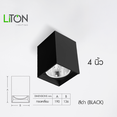 LiTON โคมไฟเปล่าติดลอย รุ่น RETRO ขั้ว E27 ขนาด 4 นิ้ว ทรงกลม/เหลี่ยม