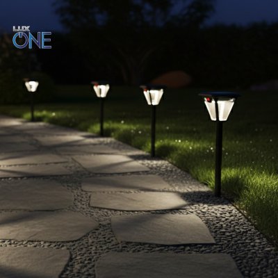 โคมไฟสนาม/ผนังโซล่าABS รุ่น Trek พร้อมเซนเซอร์และรีโมท20 วัตต์สีดำ แสง2in1