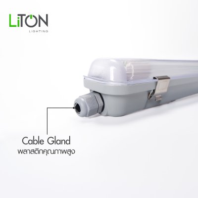 โคมกันน้ำกันฝุ่น สำหรับหลอด LED T8 รุ่น  Eco-Proo Twist Lock STC สีเทา  T8  1x120 cm.