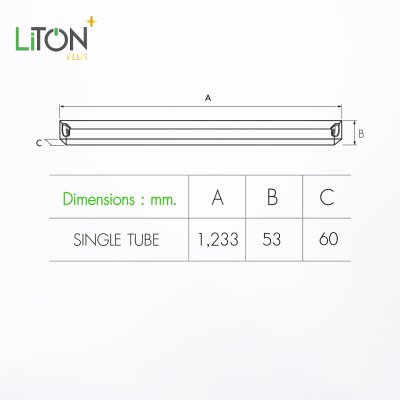 โคมเปล่าT8  รุ่น X-BAR G13 สีดำ