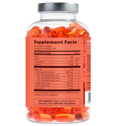 HBC Cardio Salmon Oil น้ำมันปลาแซลมอนธรรมชาติ 100% จากนอร์เวย์ (180 Softgels)