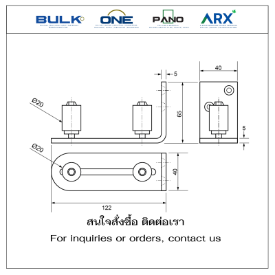 ตัวกันแกว่งแบบหนีบประตูสแตนเลส (DG1)