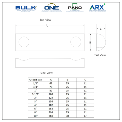 Insulator Half-Round Rod for U-Bolt (PTFE)