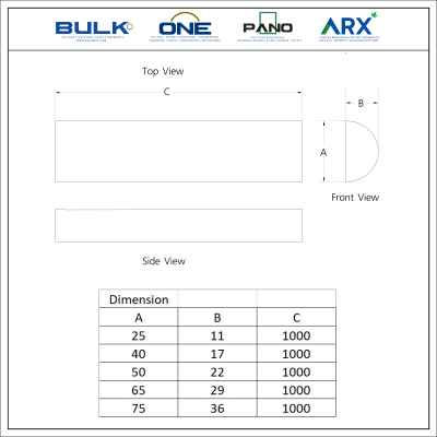 Insulator Half-Round Rod (PTFE)