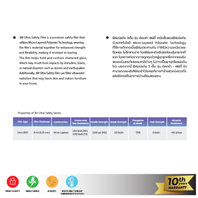 3M Ultra Safety Film – Ultra Series – S800