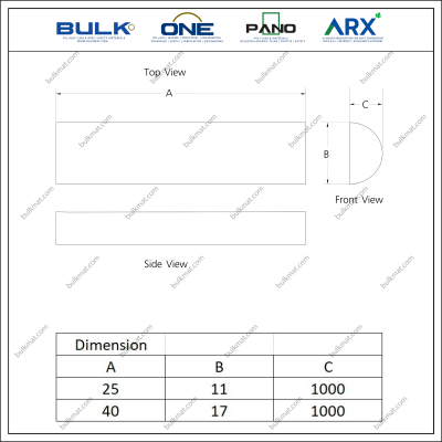 Insulator Half-Round Rod (PEEK)