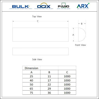 Insulator Half-Round Rod for U-Bolt (PTFE)