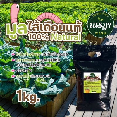 100% Natural Worm Fertilizer 1 kg.