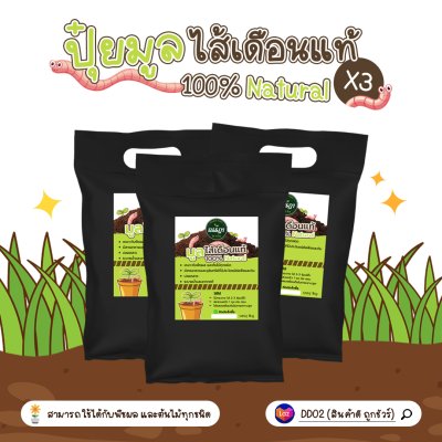 100% Natural Worm Fertilizer 1kg (Pack of 12)