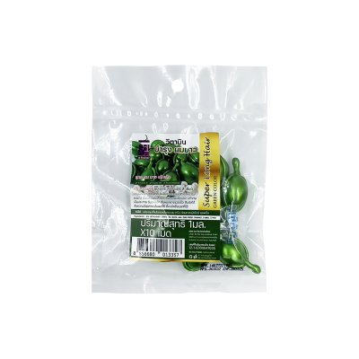 วิตามินเม็ด บำรุงผมยาว สูตรผมบาง เส้นเล็ก สีเขียว 10 เม็ด (แพ็ค 12)