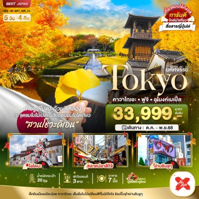 โตเกียว คาวาโกเอะ ฟูจิ อุโมงค์เมเปิ้ล 5 วัน 4 คืน