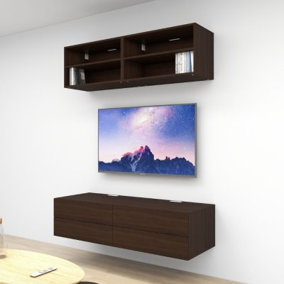 ชั้นวางทีวีรุ่น Double Easy สี Classic Teak ขนาด 1.6m