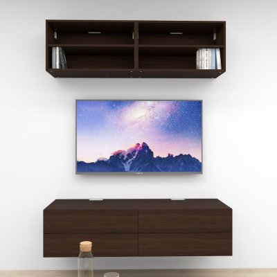 ชั้นวางทีวีรุ่น Double Easy สี Classic Teak ขนาด 1.6m