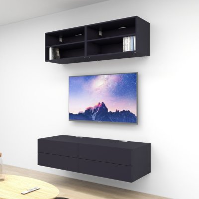 ชั้นวางทีวีรุ่น Double Easy สี Graphite ขนาด 1.6m