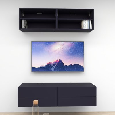 ชั้นวางทีวีรุ่น Double Easy สี Graphite ขนาด 1.6m