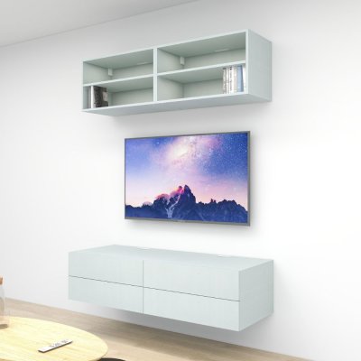 ชั้นวางทีวีรุ่น Double Easy สี Grey ขนาด 1.6m