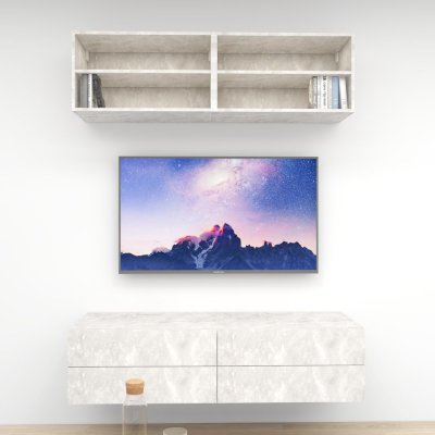 ชั้นวางทีวีรุ่น Double Easy สี Haze Marble ขนาด 1.6m