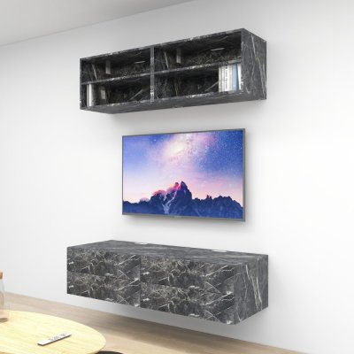 ชั้นวางทีวีรุ่น Double Easy สี Nordic Grey ขนาด 1.6m