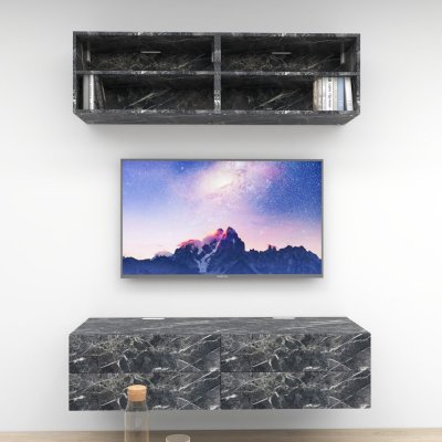 ชั้นวางทีวีรุ่น Double Easy สี Nordic Grey ขนาด 1.6m