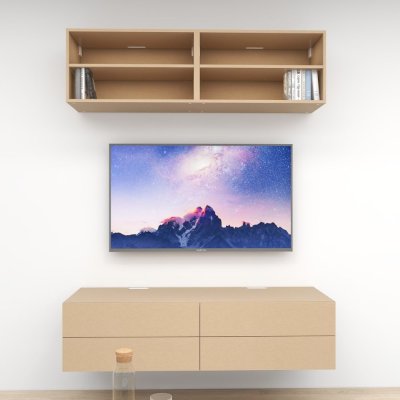 ชั้นวางทีวีรุ่น Double Easy สี Rosie Aluminum ขนาด 1.6m