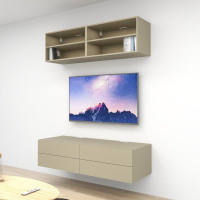 ชั้นวางทีวีรุ่น Double Easy สี Sandstone ขนาด 1.6m