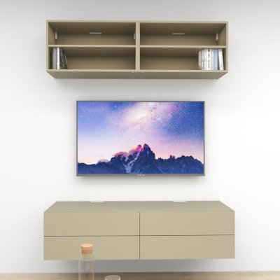 ชั้นวางทีวีรุ่น Double Easy สี Sandstone ขนาด 1.6m