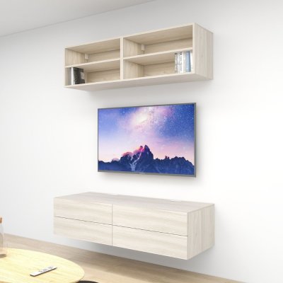 ชั้นวางทีวีรุ่น Double Easy สี Swiss Elm Sand ขนาด 1.6m