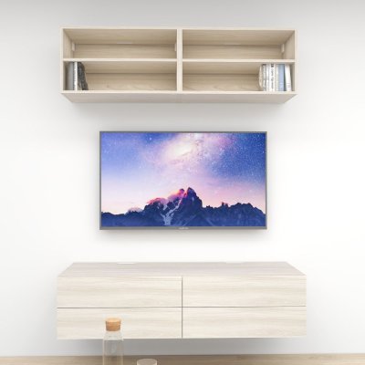 ชั้นวางทีวีรุ่น Double Easy สี Swiss Elm Sand ขนาด 1.6m