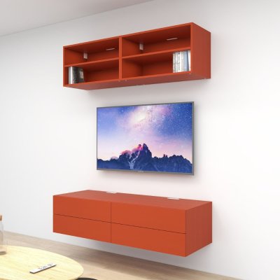 ชั้นวางทีวีรุ่น Double Easy สี Terra Cotta ขนาด 1.6m