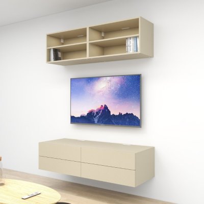 ชั้นวางทีวีรุ่น Double Easy สี Tweed ขนาด 1.6m