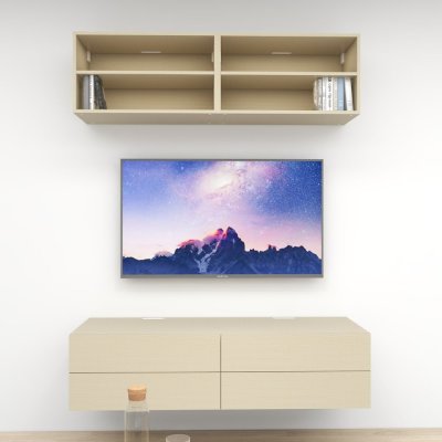 ชั้นวางทีวีรุ่น Double Easy สี Tweed ขนาด 1.6m