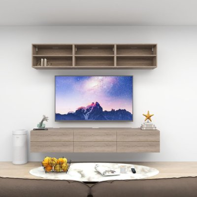 ชั้นวางทีวีรุ่น Double Easy สี Forest Oak Grey ขนาด 2.4m