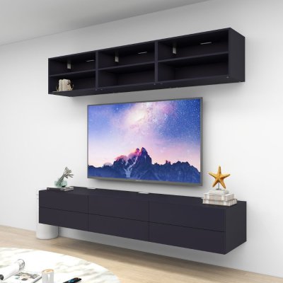 ชั้นวางทีวีรุ่น Double Easy สี Graphite ขนาด 2.4m