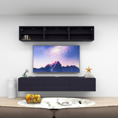 ชั้นวางทีวีรุ่น Double Easy สี Graphite ขนาด 2.4m