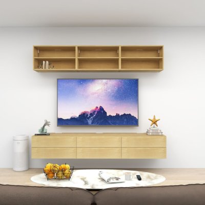 ชั้นวางทีวีรุ่น Double Easy สี Natural Oak ขนาด 2.4m