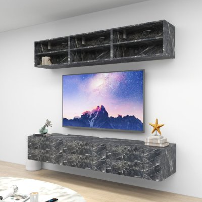 ชั้นวางทีวีรุ่น Double Easy สี Nordic Grey ขนาด 2.4m