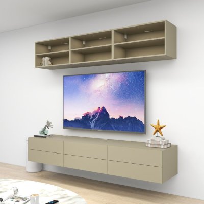 ชั้นวางทีวีรุ่น Double Easy สี Sandstone ขนาด 2.4m