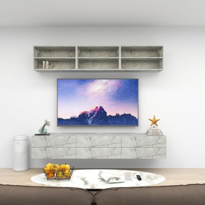 ชั้นวางทีวีรุ่น Double Easy สี Sierra Marble ขนาด 2.4m