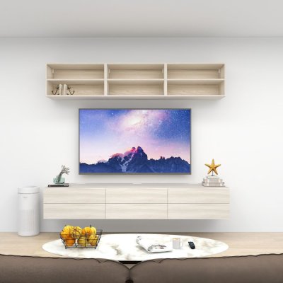 ชั้นวางทีวีรุ่น Double Easy สี Swiss Elm Sand ขนาด 2.4m