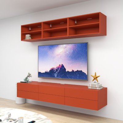 ชั้นวางทีวีรุ่น Double Easy สี Terra Cotta ขนาด 2.4m