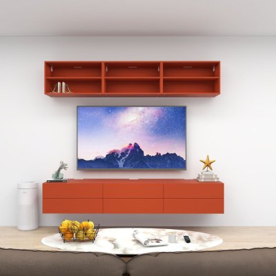 ชั้นวางทีวีรุ่น Double Easy สี Terra Cotta ขนาด 2.4m