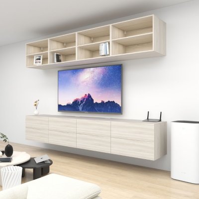 ชั้นวางทีวีรุ่น Double Easy สี Swiss Elm Sand ขนาด 3.2m