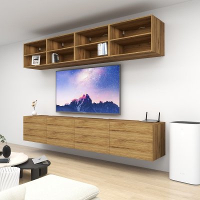 ชั้นวางทีวีรุ่น Double Easy สี Vintage Oak ขนาด 3.2m