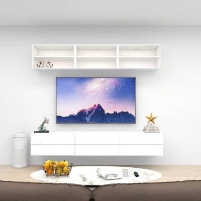 ชั้นวางทีวีรุ่น Double Easy สี White ขนาด 2.4m