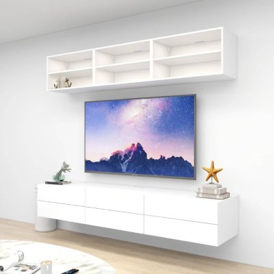 ชั้นวางทีวีรุ่น Double Easy สี White ขนาด 2.4m