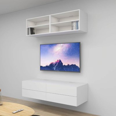 ชั้นวางทีวีรุ่น Double Easy ขนาด 1.6m สี White 5