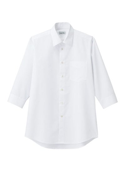 Men White 3/4 Sleeves Collar Shirts Men White 3/4 Sleeves Collar Shirts
