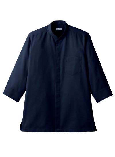 HONEYCOMB STAND COLLAR SHIRT