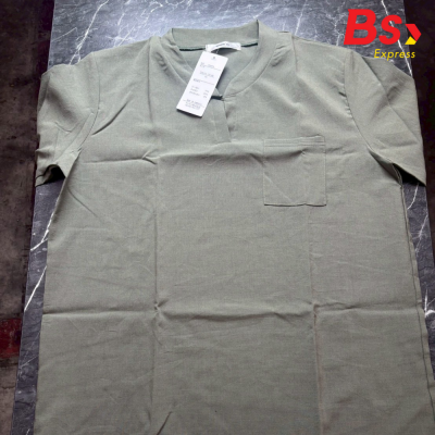 ชุดเดรสสีเขียวขี้ม้า