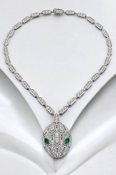Bvlgari Serpenti 15.25ctw Diamond & 18K Necklace